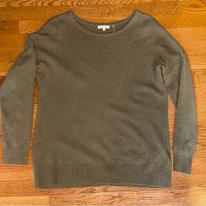 Olive Cashmere Crew Neck Sweater